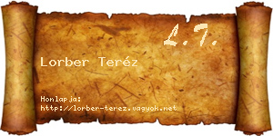 Lorber Teréz névjegykártya